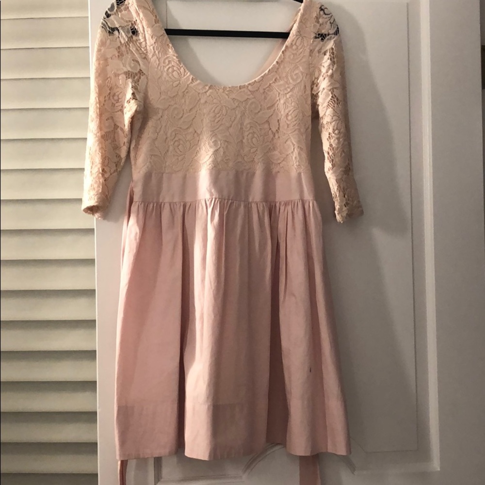 Top shop pink quarter sleeve dress